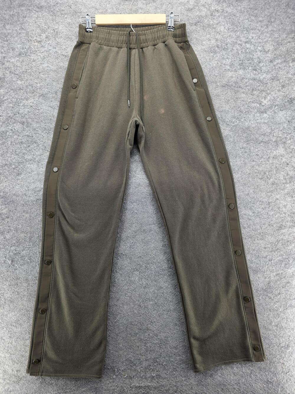Alo Yoga Pants Womens M Green Sweatpants French Terry Relaxed Pockets 32 In